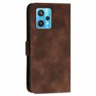 For Realme 9 Pro+ Grid Butterfly Embossed Pattern Leather Phone Case with Lanyard(Coffee) - 3