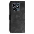 For Realme C53 / Narzo N53 Grid Butterfly Embossed Pattern Leather Phone Case with Lanyard(Black) - 3