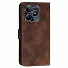 For Realme C53 / Narzo N53 Grid Butterfly Embossed Pattern Leather Phone Case with Lanyard(Coffee) - 3