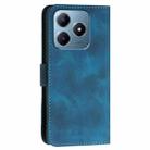 For Realme C61 Global Grid Butterfly Embossed Pattern Leather Phone Case with Lanyard(Dark Blue) - 3