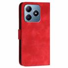 For Realme C61 Global YX0080 Grid Butterfly Embossed Pattern Flip Leather Phone Case with Lanyard(Red) - 3