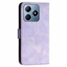 For Realme C61 Global YX0080 Grid Butterfly Embossed Pattern Flip Leather Phone Case with Lanyard(Light Purple) - 3