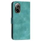 For Realme C67 4G Global Grid Butterfly Embossed Pattern Leather Phone Case with Lanyard(Light Blue) - 3