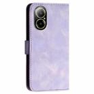 For Realme C67 4G Global YX0080 Grid Butterfly Embossed Pattern Flip Leather Phone Case with Lanyard(Light Purple) - 3