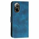 For Realme 12 Lite 4G Global YX0080 Grid Butterfly Embossed Pattern Flip Leather Phone Case with Lanyard(Dark Blue) - 3