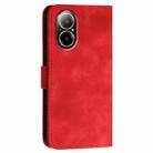 For Realme 12 Lite 4G Global YX0080 Grid Butterfly Embossed Pattern Flip Leather Phone Case with Lanyard(Red) - 3