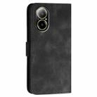 For Realme 12 Lite 4G Global Grid Butterfly Embossed Pattern Leather Phone Case with Lanyard(Black) - 3