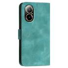 For Realme 12 Lite 4G Global Grid Butterfly Embossed Pattern Leather Phone Case with Lanyard(Light Blue) - 3