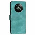 For Realme 12 5G Global Grid Butterfly Embossed Pattern Leather Phone Case with Lanyard(Light Blue) - 3