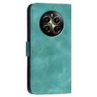 For Realme 12+ 5G Global YX0080 Grid Butterfly Embossed Pattern Flip Leather Phone Case with Lanyard(Light Blue) - 3