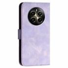 For Realme Narzo 70 Pro 5G India YX0080 Grid Butterfly Embossed Pattern Flip Leather Phone Case with Lanyard(Light Purple) - 3