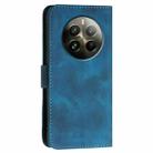 For Realme 12 Pro 5G Global YX0080 Grid Butterfly Embossed Pattern Flip Leather Phone Case with Lanyard(Dark Blue) - 3