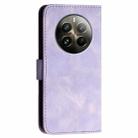 For Realme 12 Pro 5G Global YX0080 Grid Butterfly Embossed Pattern Flip Leather Phone Case with Lanyard(Light Purple) - 3