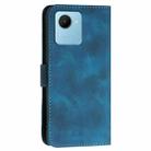 For Realme Narzo 50i Prime YX0080 Grid Butterfly Embossed Pattern Flip Leather Phone Case with Lanyard(Dark Blue) - 3