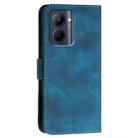 For Realme C33 Global YX0080 Grid Butterfly Embossed Pattern Flip Leather Phone Case with Lanyard(Dark Blue) - 3