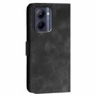 For Realme C33 2023 Global Grid Butterfly Embossed Pattern Leather Phone Case with Lanyard(Black) - 3