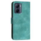 For Realme C33 2023 Global Grid Butterfly Embossed Pattern Leather Phone Case with Lanyard(Light Blue) - 3