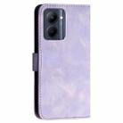 For Realme C33 2023 Global YX0080 Grid Butterfly Embossed Pattern Flip Leather Phone Case with Lanyard(Light Purple) - 3