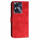 For Realme C55 4G Global YX0080 Grid Butterfly Embossed Pattern Flip Leather Phone Case with Lanyard(Red) - 3