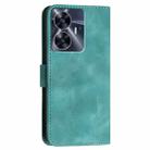 For Realme C55 4G Global Grid Butterfly Embossed Pattern Leather Phone Case with Lanyard(Light Blue) - 3