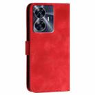 For Realme Narzo N55 YX0080 Grid Butterfly Embossed Pattern Flip Leather Phone Case with Lanyard(Red) - 3