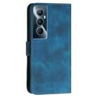 For Realme C65 4G Grid Butterfly Embossed Pattern Leather Phone Case with Lanyard(Dark Blue) - 3