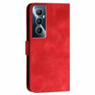 For Realme C65 4G YX0080 Grid Butterfly Embossed Pattern Flip Leather Phone Case with Lanyard(Red) - 3