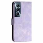 For Realme C65 4G Grid Butterfly Embossed Pattern Leather Phone Case with Lanyard(Light Purple) - 3