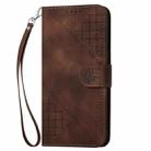 For Realme GT7 Pro Grid Butterfly Embossed Pattern Leather Phone Case with Lanyard(Coffee) - 2