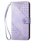 For Realme GT 5G / GT Neo Grid Butterfly Embossed Pattern Leather Phone Case with Lanyard(Light Purple) - 2