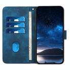 For Realme GT5 Pro Grid Butterfly Embossed Pattern Leather Phone Case with Lanyard(Dark Blue) - 3