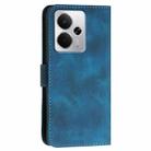 For Realme 14 / P3 5G Global Grid Butterfly Embossed Pattern Leather Phone Case with Lanyard(Dark Blue) - 3
