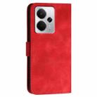 For Realme 14 / P3 5G Global Grid Butterfly Embossed Pattern Leather Phone Case with Lanyard(Red) - 3