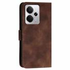 For Realme 14 / P3 5G Global Grid Butterfly Embossed Pattern Leather Phone Case with Lanyard(Coffee) - 3