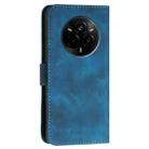 For Realme 14 Pro Grid Butterfly Embossed Pattern Leather Phone Case with Lanyard(Dark Blue) - 3