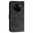 For Realme 14 Pro Grid Butterfly Embossed Pattern Leather Phone Case with Lanyard(Black) - 3