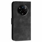For Realme 14 Pro+ Grid Butterfly Embossed Pattern Leather Phone Case with Lanyard(Black) - 3