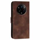 For Realme 14 Pro+ Grid Butterfly Embossed Pattern Leather Phone Case with Lanyard(Coffee) - 3