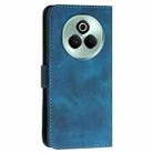 For Realme P3 Pro Grid Butterfly Embossed Pattern Leather Phone Case with Lanyard(Dark Blue) - 3