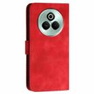 For Realme P3 Pro Grid Butterfly Embossed Pattern Leather Phone Case with Lanyard(Red) - 3