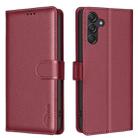 For Samsung Galaxy A36 Litchi Texture RFID Anti-theft Leather Phone Case(Red) - 1