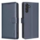 For Samsung Galaxy A36 Litchi Texture RFID Anti-theft Leather Phone Case(Blue) - 1