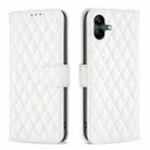 For Samsung Galaxy A06 Diamond Lattice Wallet Flip Leather Phone Case(White) - 1