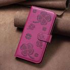 For Samsung Galaxy A06 Four-leaf Embossed Leather Phone Case(Rose Red) - 2