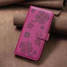 For Samsung Galaxy A36 Four-leaf Embossed Leather Phone Case(Rose Red) - 2