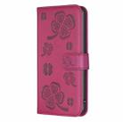 For Samsung Galaxy A36 Four-leaf Embossed Leather Phone Case(Rose Red) - 3