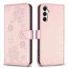 For Samsung Galaxy A36 Four-leaf Embossed Leather Phone Case(Pink) - 1