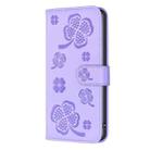 For Samsung Galaxy A56 5G Four-leaf Embossed Leather Phone Case(Purple) - 3
