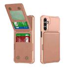 For Samsung Galaxy A15 Vertical Flip Card Bag Holder Leather Phone Case(Rose Gold) - 1