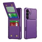 For Samsung Galaxy A35 5G Vertical Flip Card Bag Holder Leather Phone Case(Purple) - 1